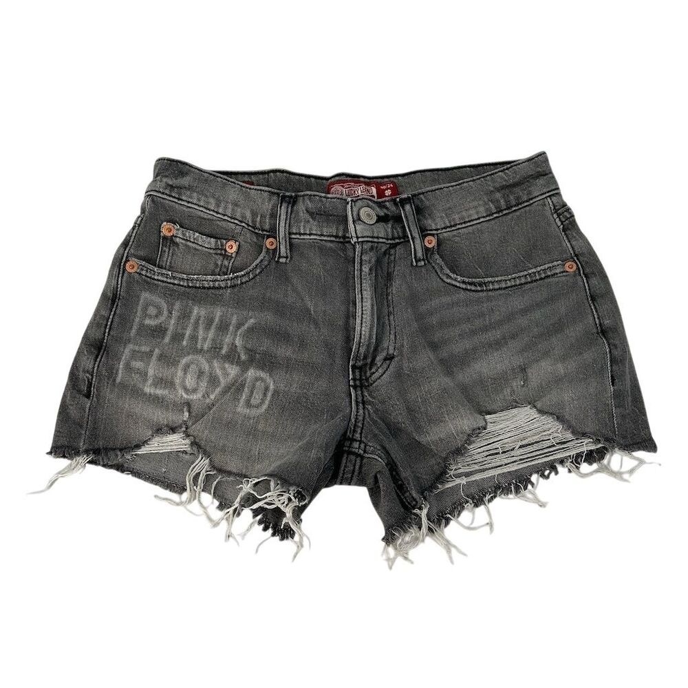 Lucky Legend Pink Floyd 3" Mid Rise Boy Short Rainbow embroidered grunge Size 0 - Picture 6 of 13